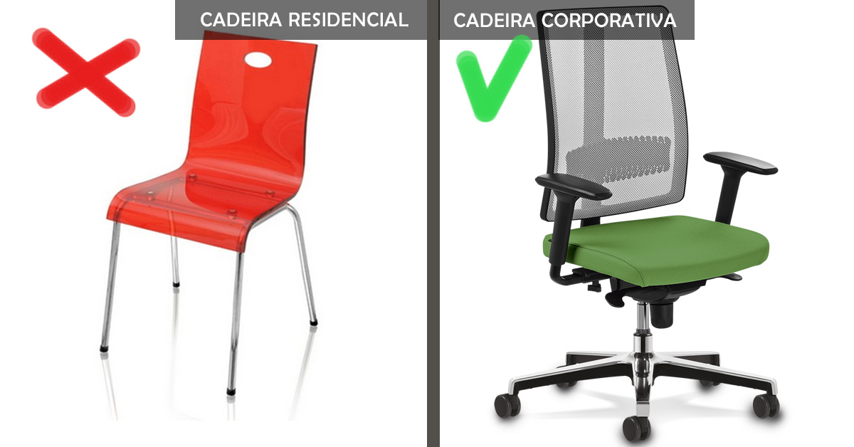 Uma cadeira decorativa até pode ser utilizada no escritório em alguma área de convivência ou para visitantes, mas para o trabalho nas estações ou em salas de reuniões cadeira com tecnologia para o conforto é fundamental!