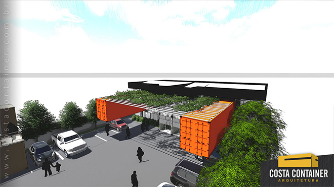 Centro Comercial projetado pela Costa Container. Créditos: Divulgação Costa Container