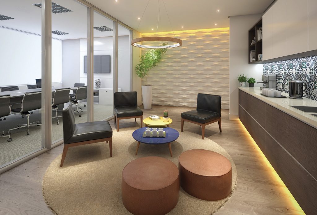 Área de convivência ao lado de sala de reunião, favorecendo as conversas mais informais sobre o trabalho. Crédito: Divulgação RS Design Conte com a RS Design para uma Consultoria completa sobre mobiliário corporativo e tenha certeza de que será feito um projeto específico para o seu negócio e para estimular assertivamente a sua equipe. Afinal, temos vários depoimentos de nossos clientes de que um projeto personalizado funciona mesmo! *Vale do Silício: em inglês: Silicon Valley, na Califórnia, Estados Unidos, é um apelido da região da baía de São Francisco onde estão situadas várias empresas de alta tecnologia, destacando-se na produção de circuitos eletrônicos, e informática. 