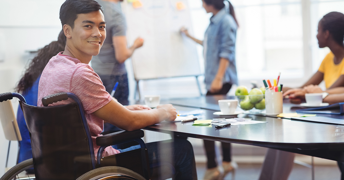 Portrait of business executive in meeting