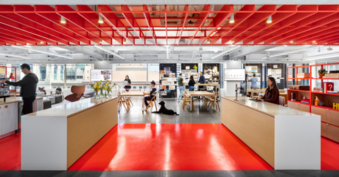 No ambiente corporativo da Gensler, nos EUA, há espaço para todo mundo, inclusive para animais de estimação.