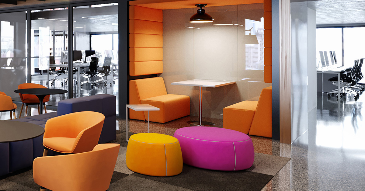Projeto com mobiliário da RS Design contempla espaços abertos e outros mais reservados para que os profissionais escolham ondem querem e precisam trabalhar.