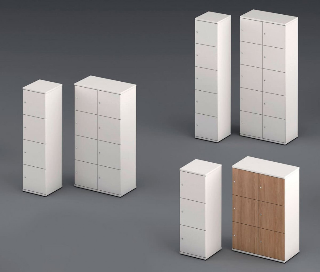 A RS Design fornece Lockers de diversas medidas, composições e acabamentos.